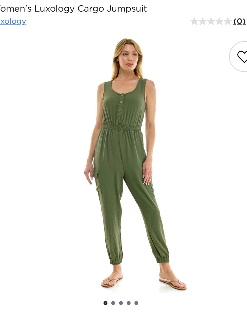 Olive Green Sleeveless Cargo Jumpsuit